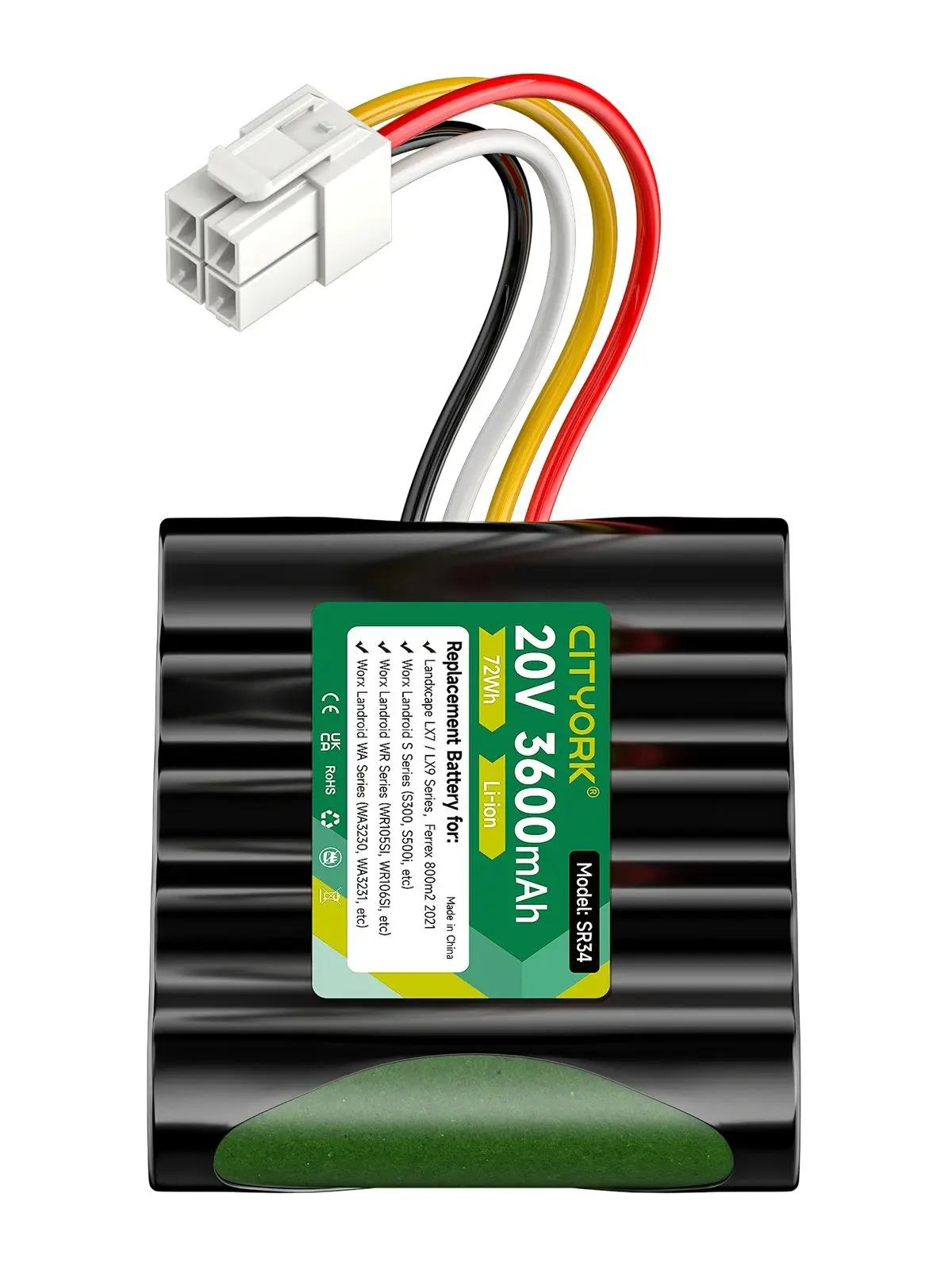 CITYORK 20V 3600mAh Ersatzakku für Landxcape Lx790/Lx790I Lx792 Lx795 Lx797 Lx835 Lx991/992 Worx Landroid S300/Wr100Sl Rasenmähroboter-Akku