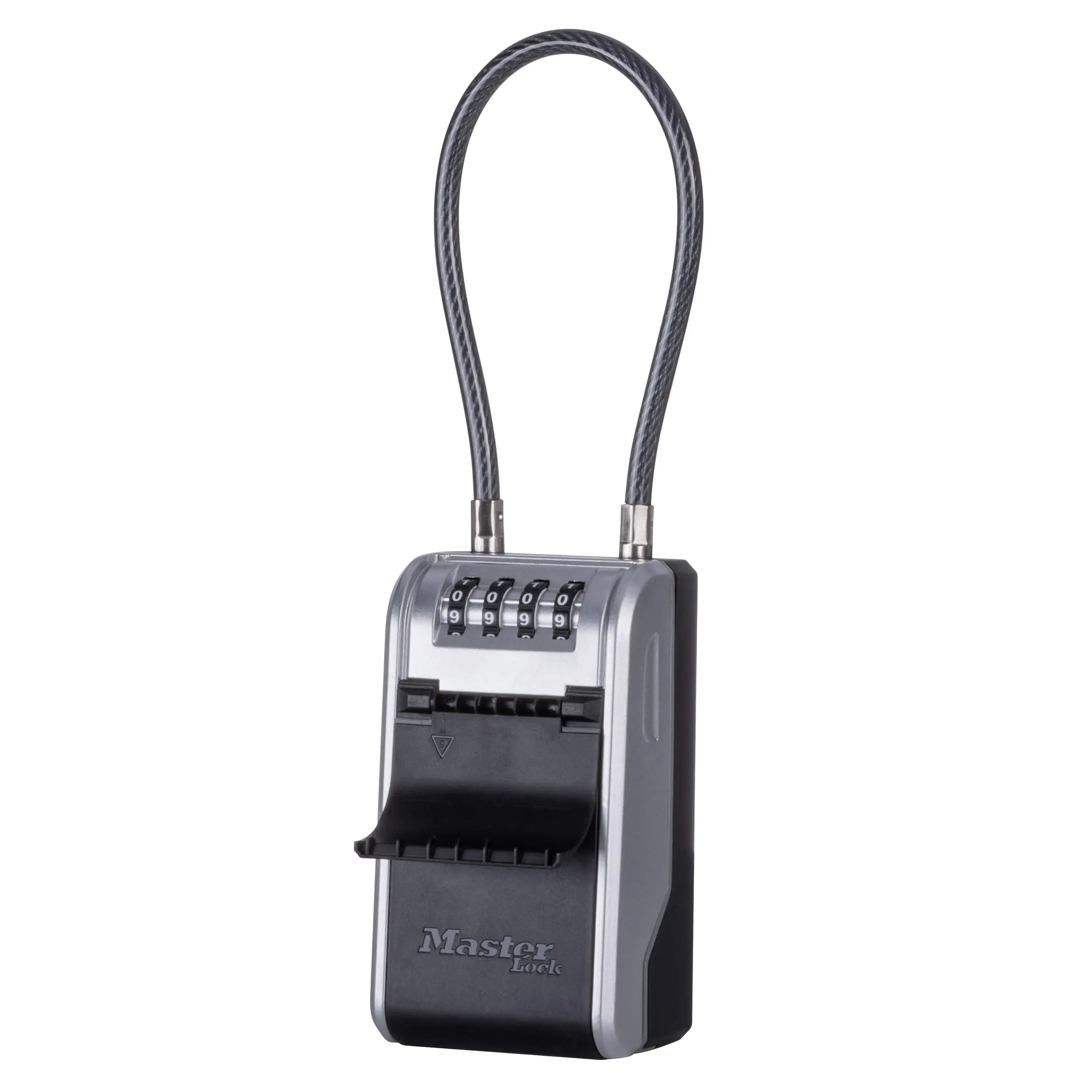 High Capacity Key Lockbox, Combination Dial, Removable Cable