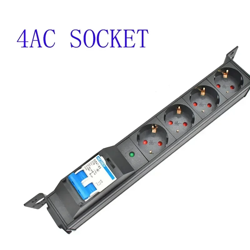 Aluminium alloy PDU power strip Shadow storage socket C14 port Power Distribution Unit Air Switch EU Outlet Socket