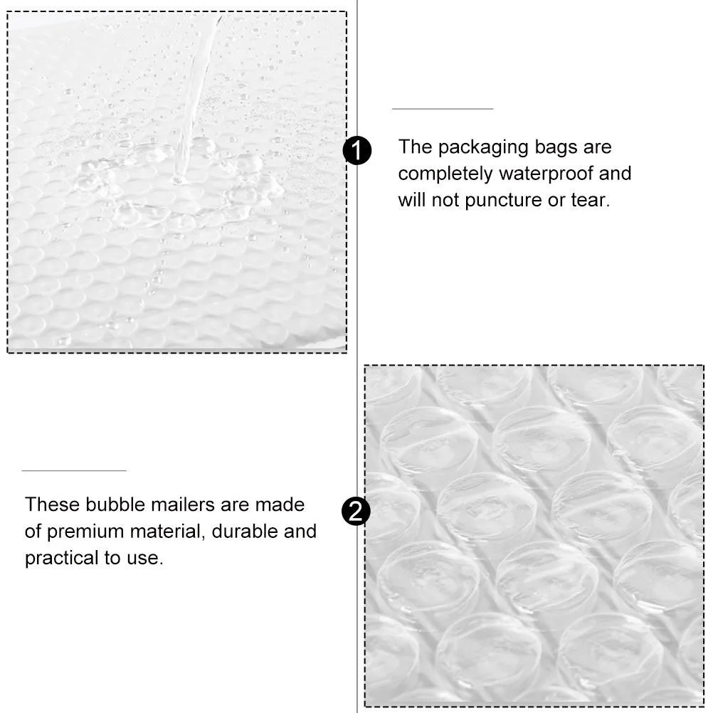 

50Pcs Pearl Film Bubble Packaging Bags Self Adhesive Waterproof Padded Mailers Protective Shockproof Bags for Small Items