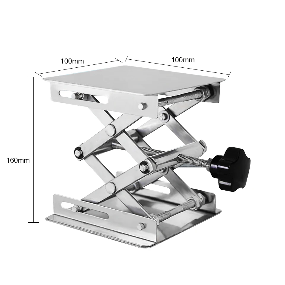 100*100mm Stainless Steel Lifting Platform Mini Manual Lifter Device Portable Woodworking Machinery Router Woodworking Bench