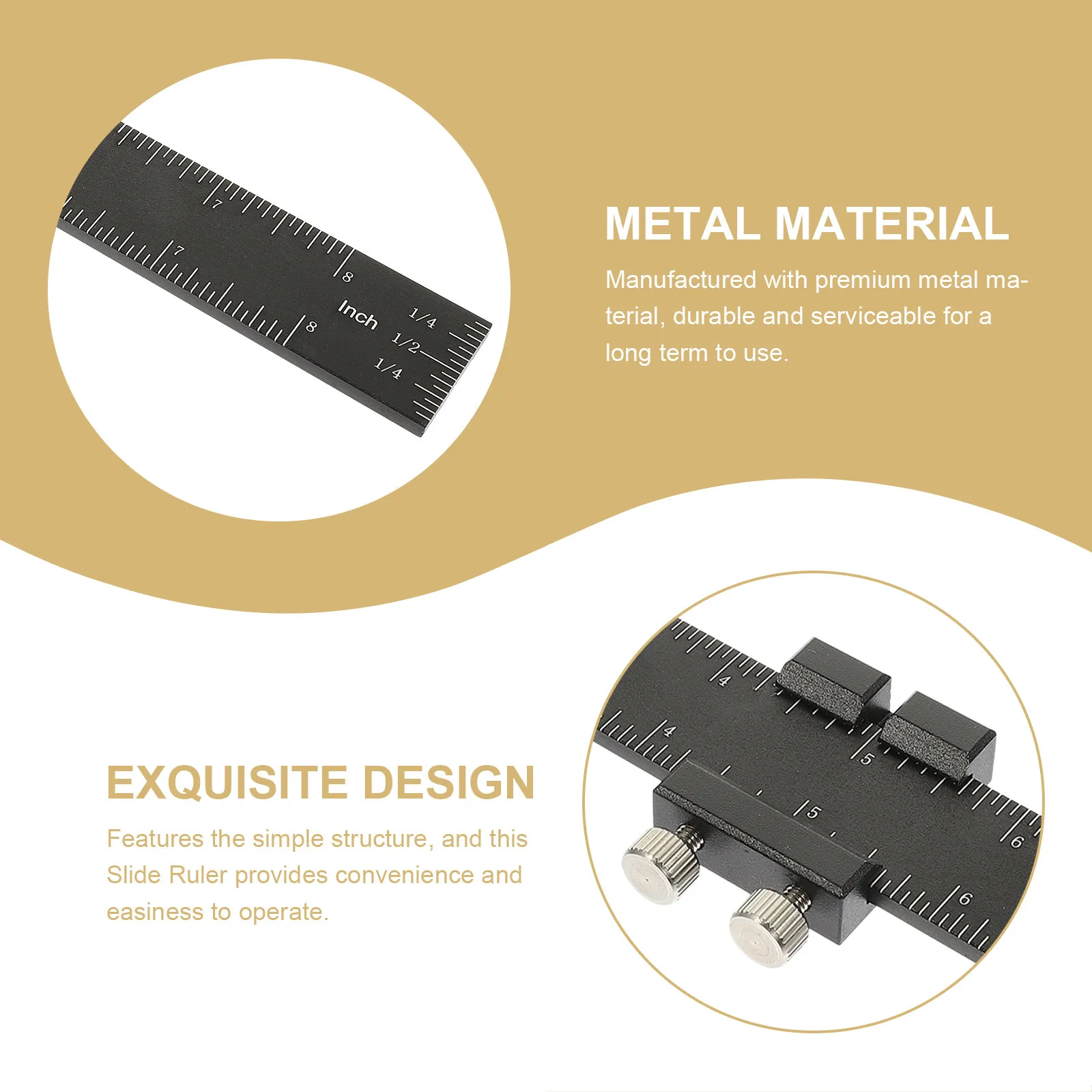 

T-Type Metal Slide Ruler Long-Lasting Carpentry Measuring Tool for Woodworking Construction Portable Measuring Ruler