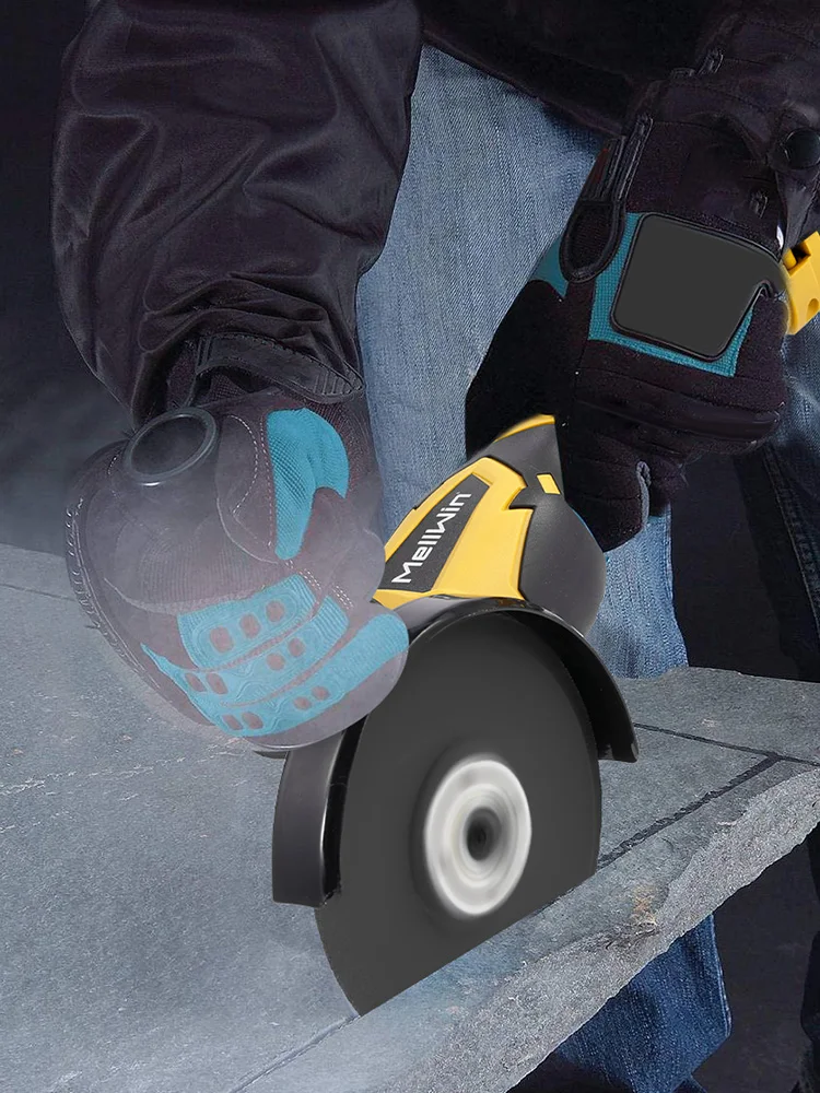 MELLWIN 125MM M14 Bürstenlosen Elektrischen Winkel Grinder Cordless Holz Metall Polierer Hause DIY Power Tool Für Makita 18V batterie Pin