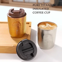 PINKAH New Pure Titanium Insulated Coffee Cup Fresh Brewed Instant Cup Compact Mini Portable Thermos Flask