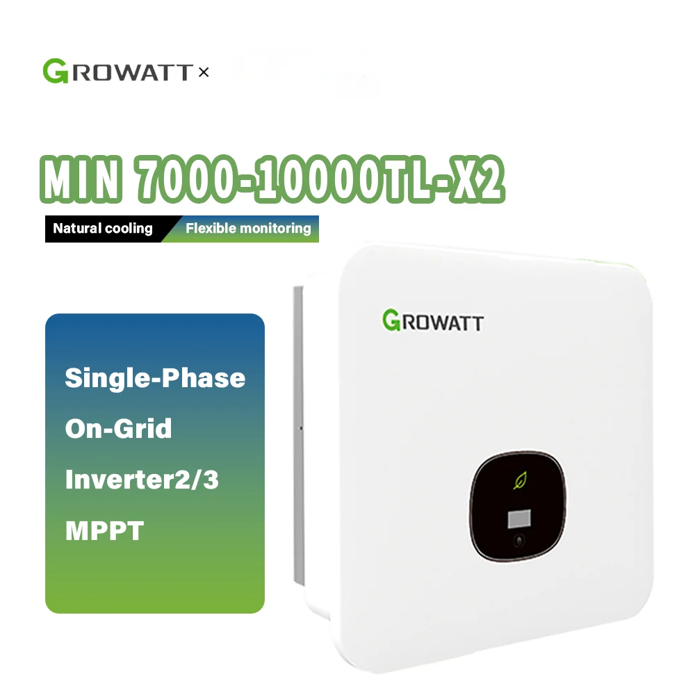 Growatt US Version UL1741 MIN 7000-10000TL-X2 7kw 8kw 9kw 10kw 240v Split Phase PV Invertor IP66 on Grid Tie Solar Inverter