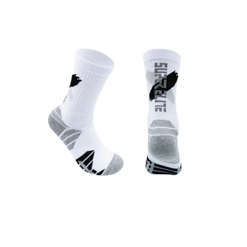 1 คู่สูงหลอดมืออาชีพถุงเท้ากีฬากลางแจ้งกีฬาขี่จักรยานถุงเท้าผู้ชายวิ่งเดินป่าบาสเกตบอลถุงเท้าฟุตบอล