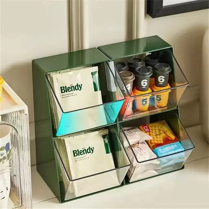 

Tea Bag Storage Box Office Capsule Coffee Instant Milk Tea Finishing Shelf Transparent Acrylic Desktop Sundries Organizer Box