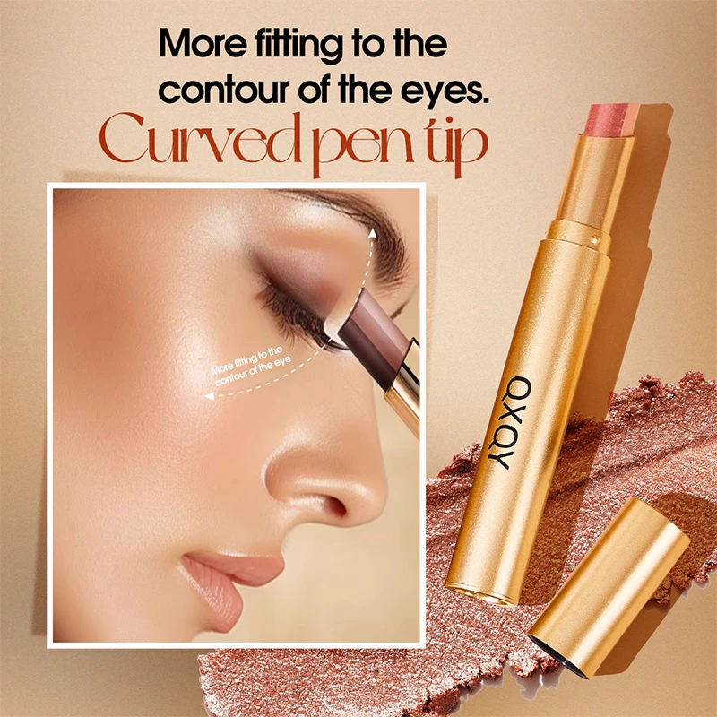 女性用メイクアップ 3色アイシャドウスティック、黒人女性用メイクアップ、パールのような微光沢マットカラーディスプレイ、ほんのりメイクアップ