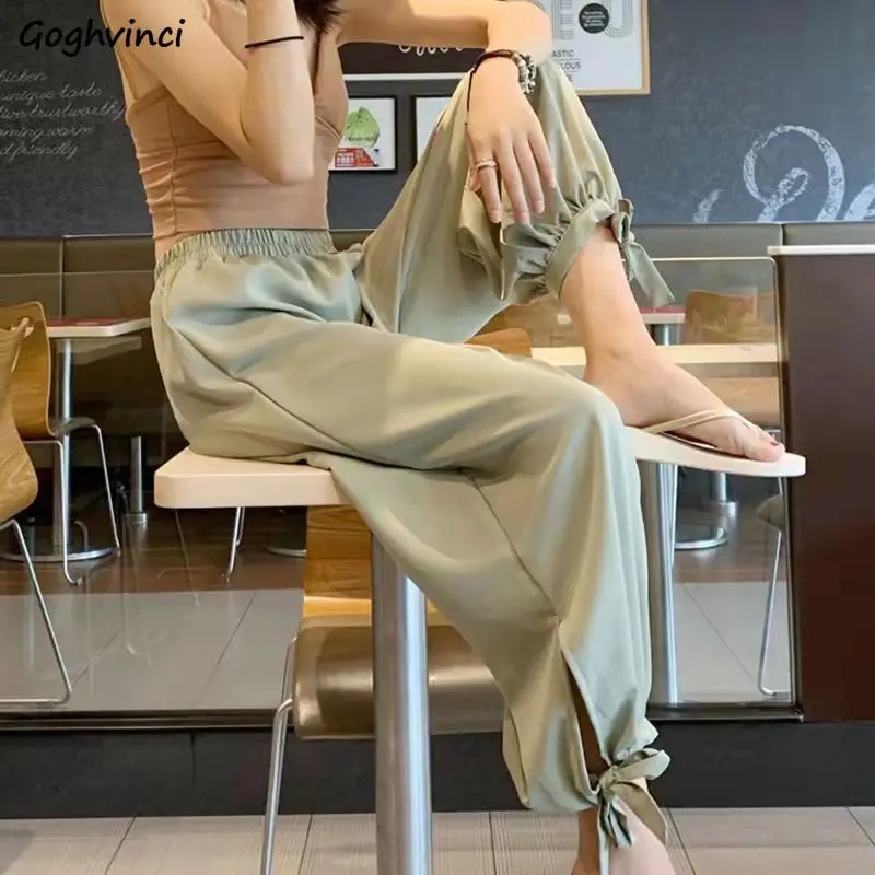 S-3XL Harem Pants Women Summer Side-slit Loose Leisure Chic Ankle-length Thin Breathable Sporty Young Simple Unisex New Trousers