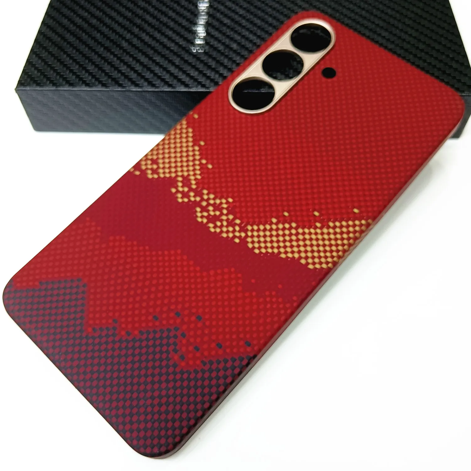 

Asdipsa Genuine Aramid Carbon Fiber Magsafe Case For Samsung Galaxy S25 FE S25FE Matte Red Hill Moonrise Thin Hard Armor Cover
