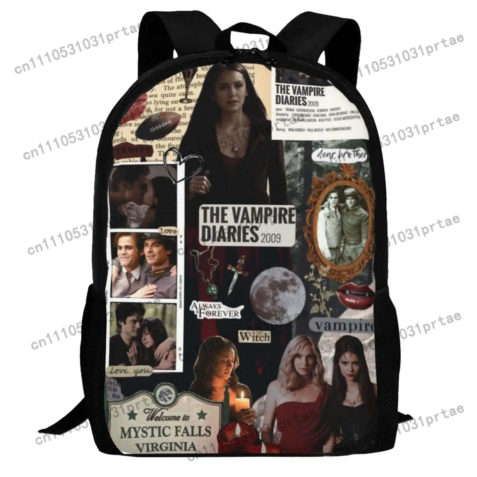 Casual Shoulder Bookbag, The Vampire Diaries Backpack Travel Bag Knapsack For Outdoor Hiking