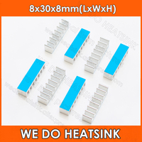 WE DO HEATSINK 8x30x8mm Aluminum DIP Cooling Cooler Heat Sink With Blue Thermal Conductive Double Sided Adhesive Pads