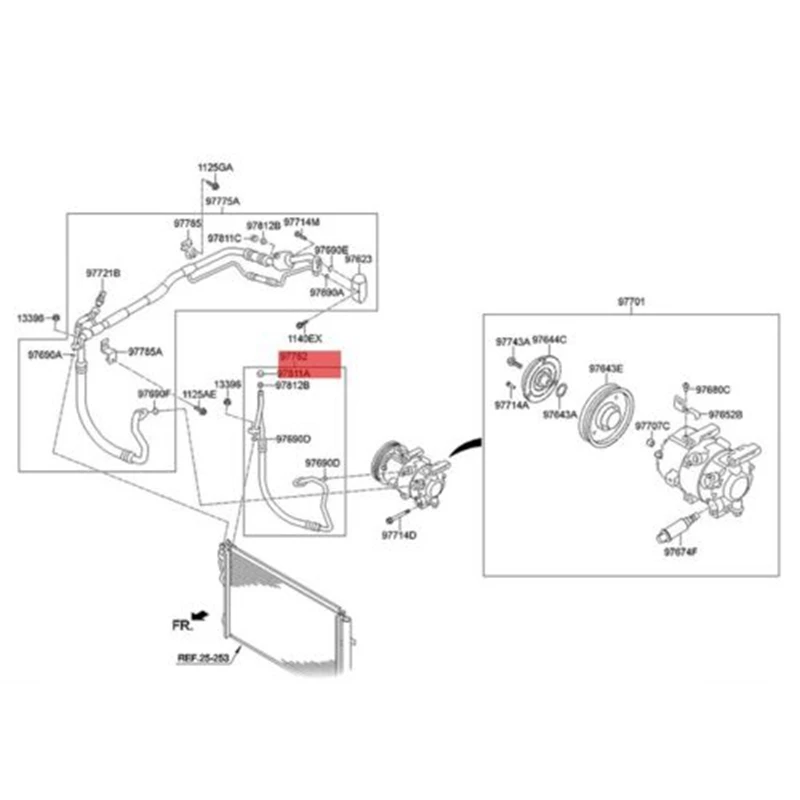 Car A/C Refrigerant Hose Drain Line For Hyundai I30 Kia Ceed 2015-2018 97762-A6000 97762A6000