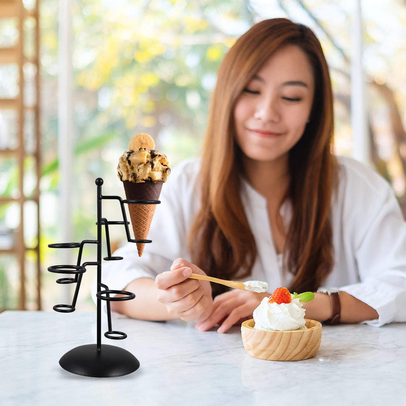 

Ice Cream Stand Bracket Holder Base Cone Display Ice-cream The Holders Storage Stands