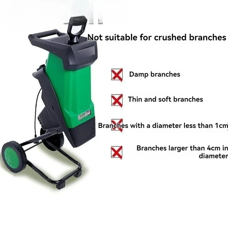 Electric Small Home Use Wood Chipper Branch Crusher for Orchard Tree Trunk Easy to Operate