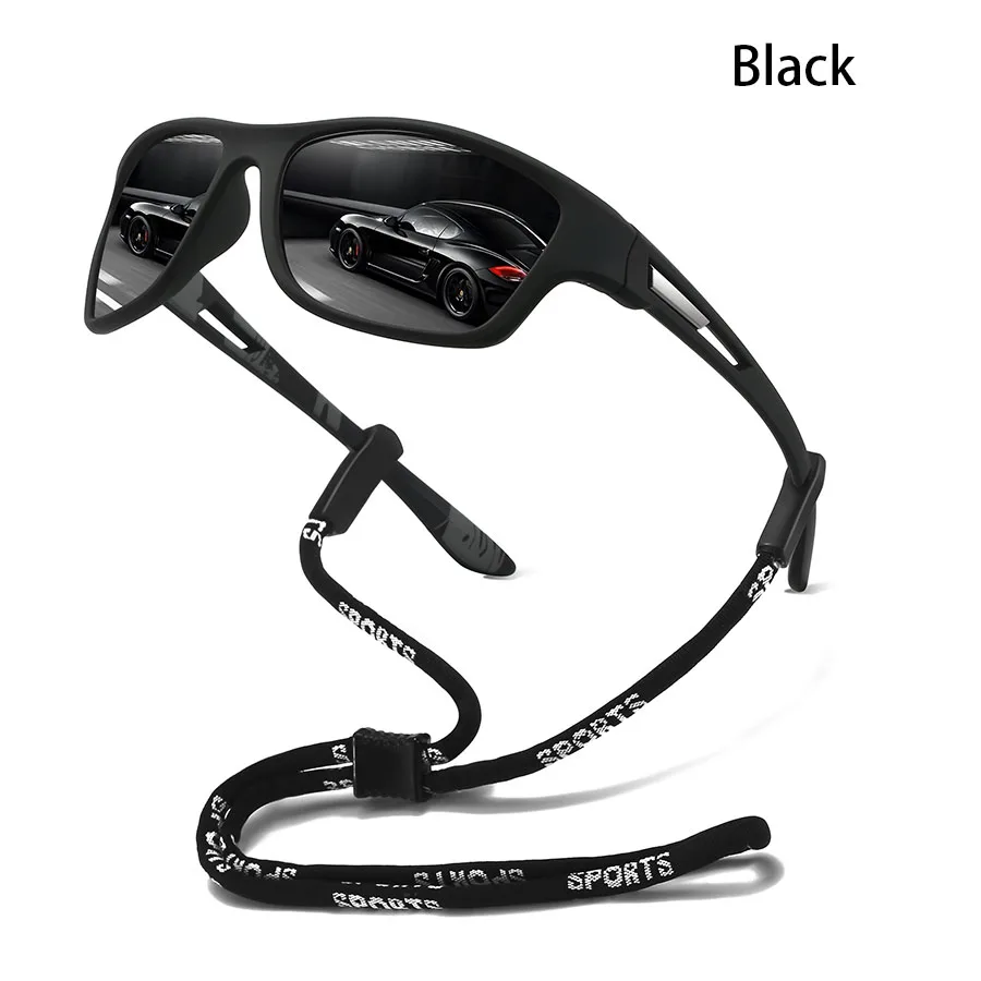 Tarnmuster-Mode-Sonnenbrille für Autofahren, Angeln, Radfahren, Sport, Herren und Damen, Laufen, Bergsteigen, Sport-Sonnenbrille mit Kette – Detail 2