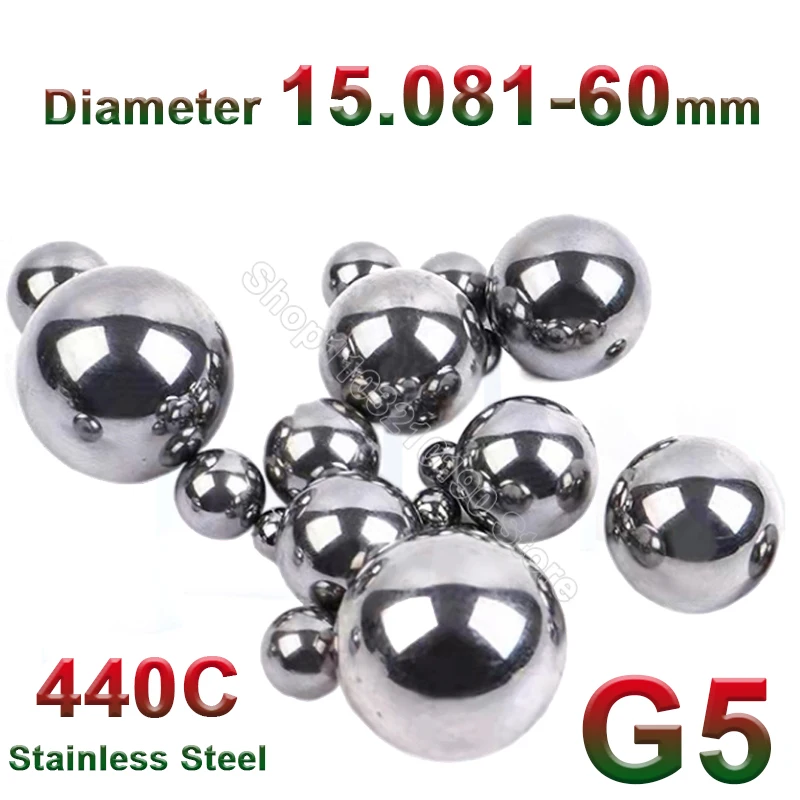 

1Pc 440C Stainless Steel Solid Ball 9Cr18Mo High Precision G5 Bearing Balls Smooth Round Balls Beads 15.081/16/18/20/24/25-60mm