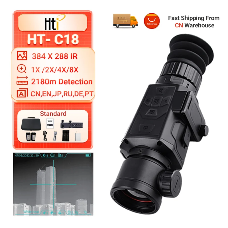 Hti Infrared Thermal Camera HT C18 C19 Infrared Day Night Aiming Lens Outdoor Adjustable Focus Clarity Thermal Imager for Hunt