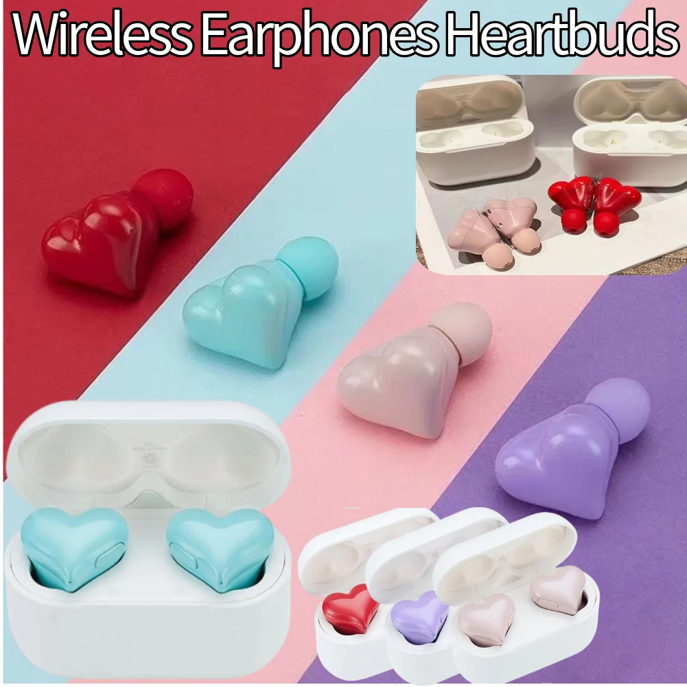 Heartbuds Wireless Earphones Gaming Headphones Bluetooth-compatible In Ear Noice Cancelling for Student Girl Women