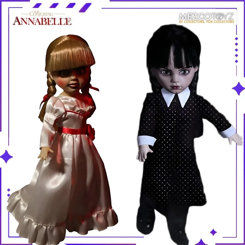 Nowy Towar MEZCO Oryginalna Seria Dead Doll Annabelle 25 cm Ruchoma Lalka Zabawka Model Horror Lalka Prezent Kolekcjonerski Dekoracja