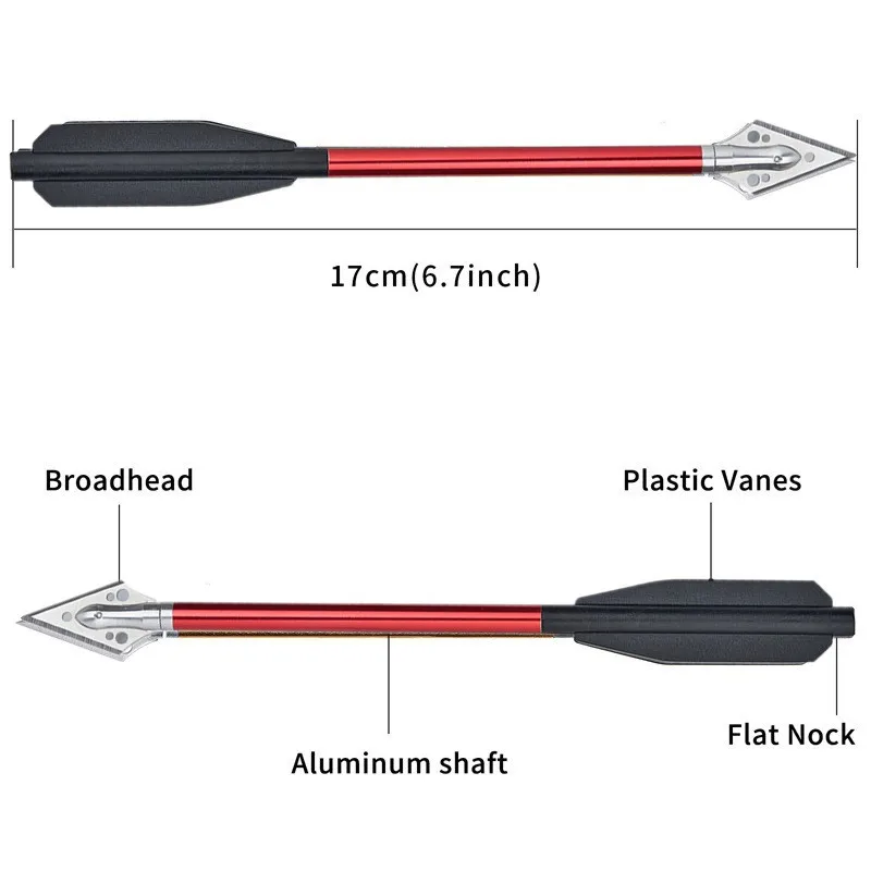 Flechas de Ballesta de 6,7 pulgadas para tiro al aire libre, flechas de caza, pernos de aluminio para tiro con arco de ballesta de 50/80 libras