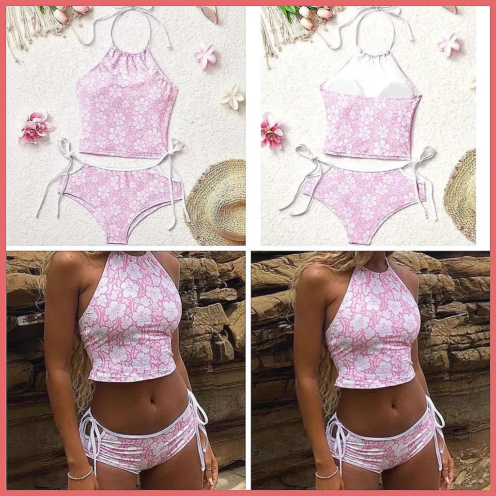 

Sexy Pink Brazilian Bikini Set for Women, Summer Beach Swimwear Two Piece Bathing Suit (68 Characters)