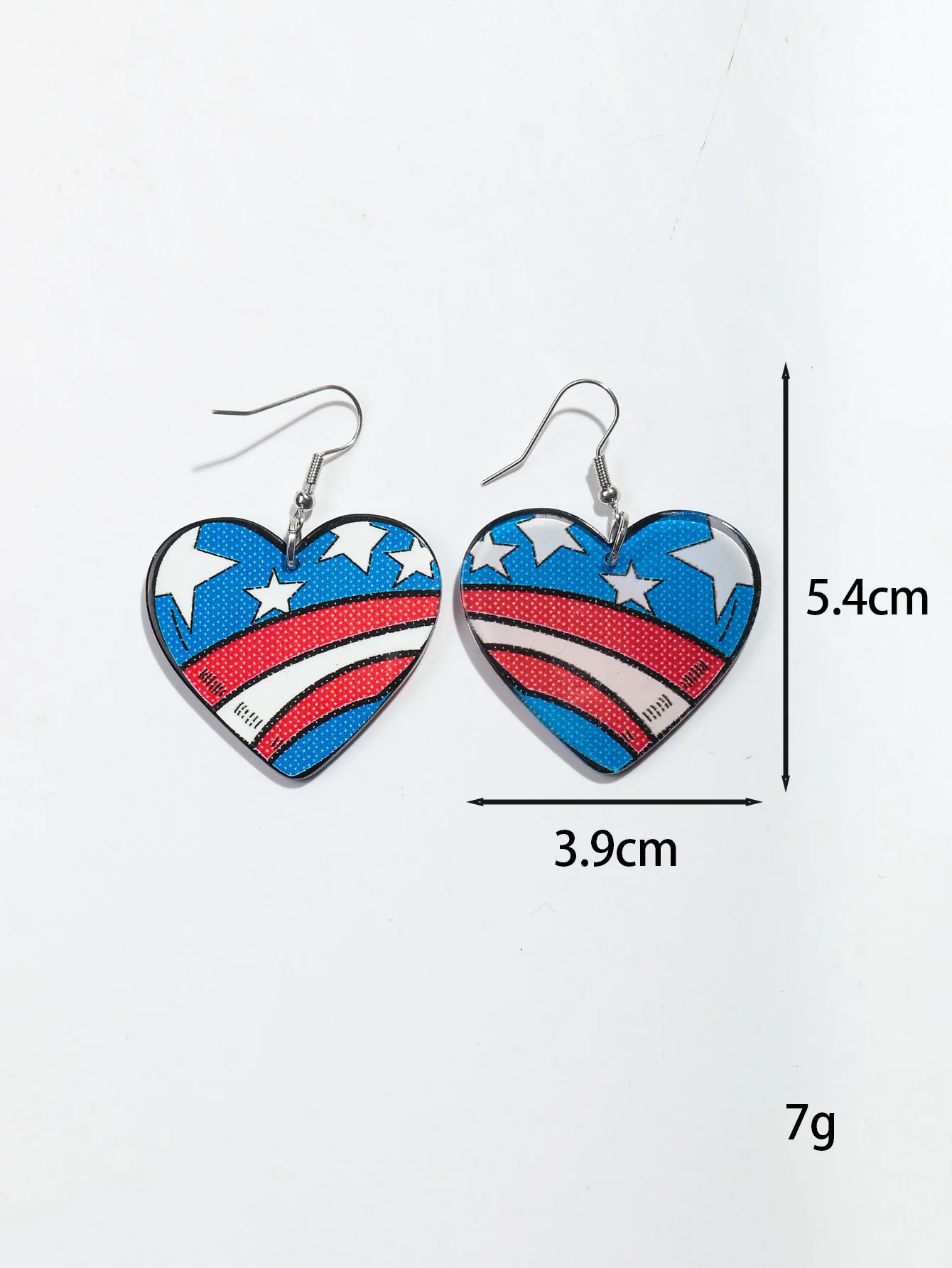 USA Independence Day Acrylic Heart Mouth Smile Face Flag Drop Earrings for Women Funny Bird Cow Butterfly Earrings Jewelry Gifts