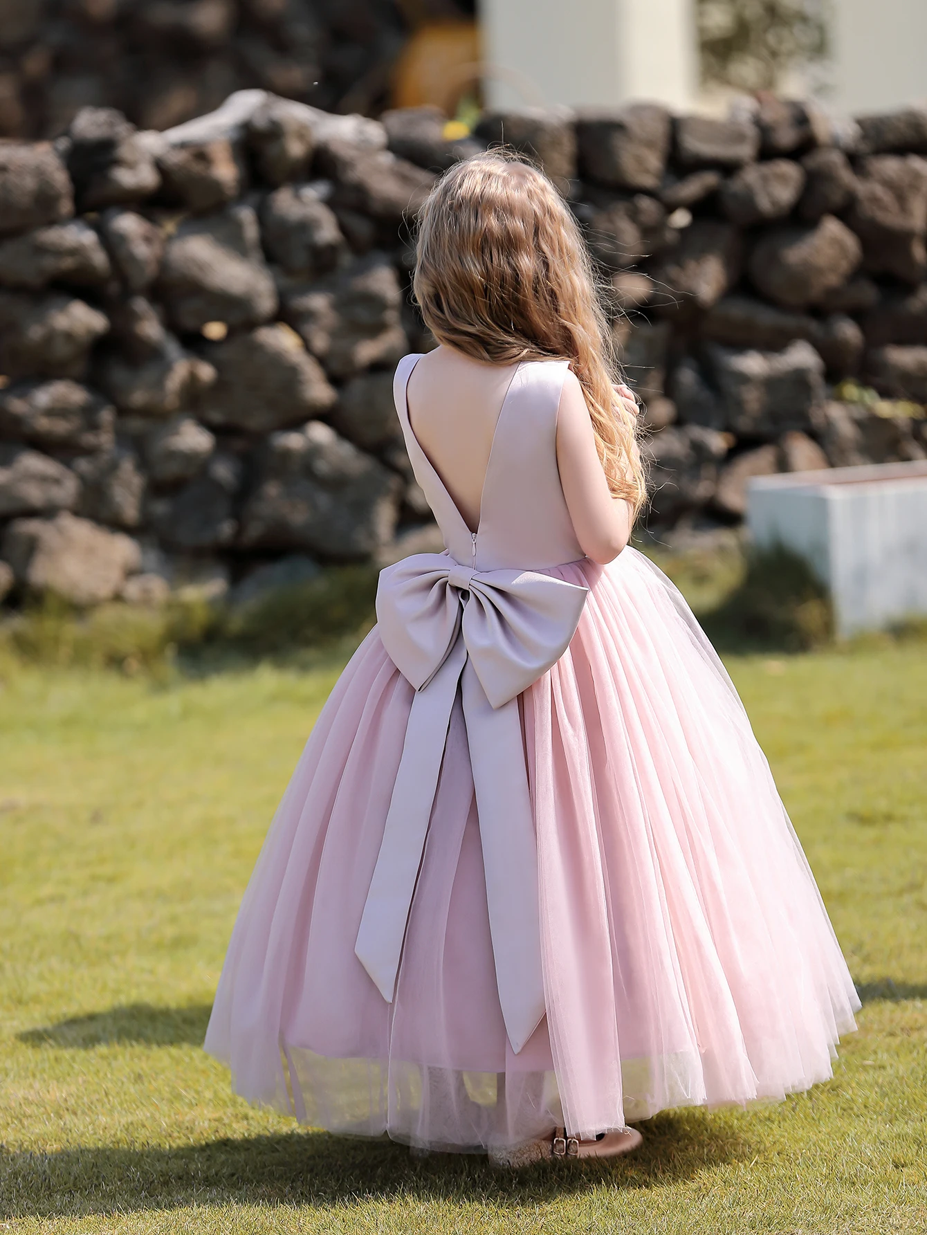 Newly Designed Girls' Event Dress With A Big Bow Suitable For Weddings Casual Formal Parties And Tulle Princess Dresses