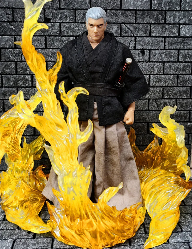 1/12 Scale Japanese Manga Ronin Samurai Clothes Suit Short Robe and Pants Set for 6inch Action Figure MEZCO VT GW Strong Body