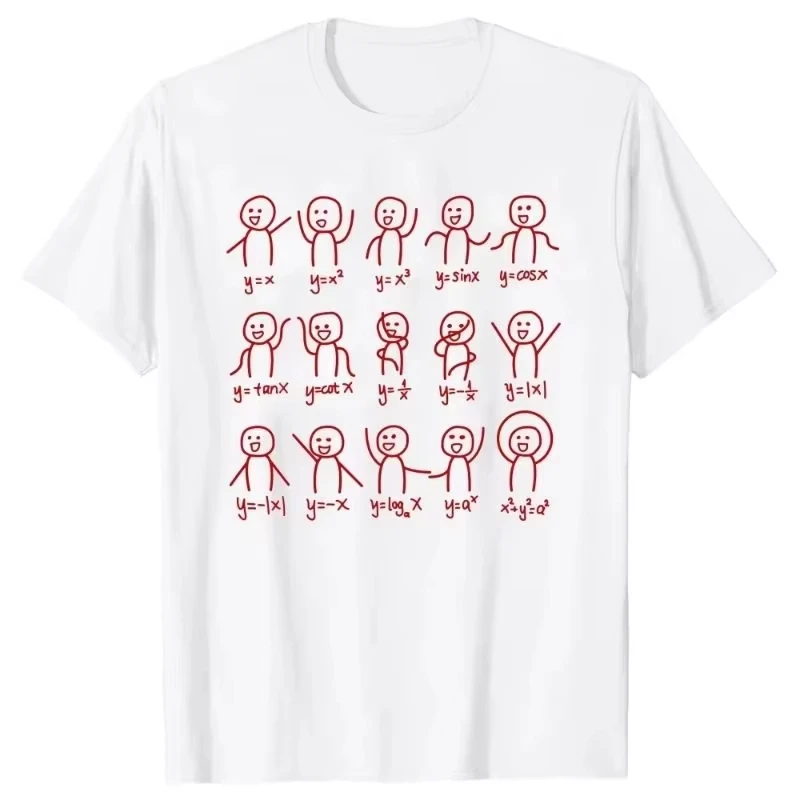 2026 Hot Fun Birthday Gift_ Algebraic Dancing Character Mathematical Equation T-shirt Pattern Street Sty