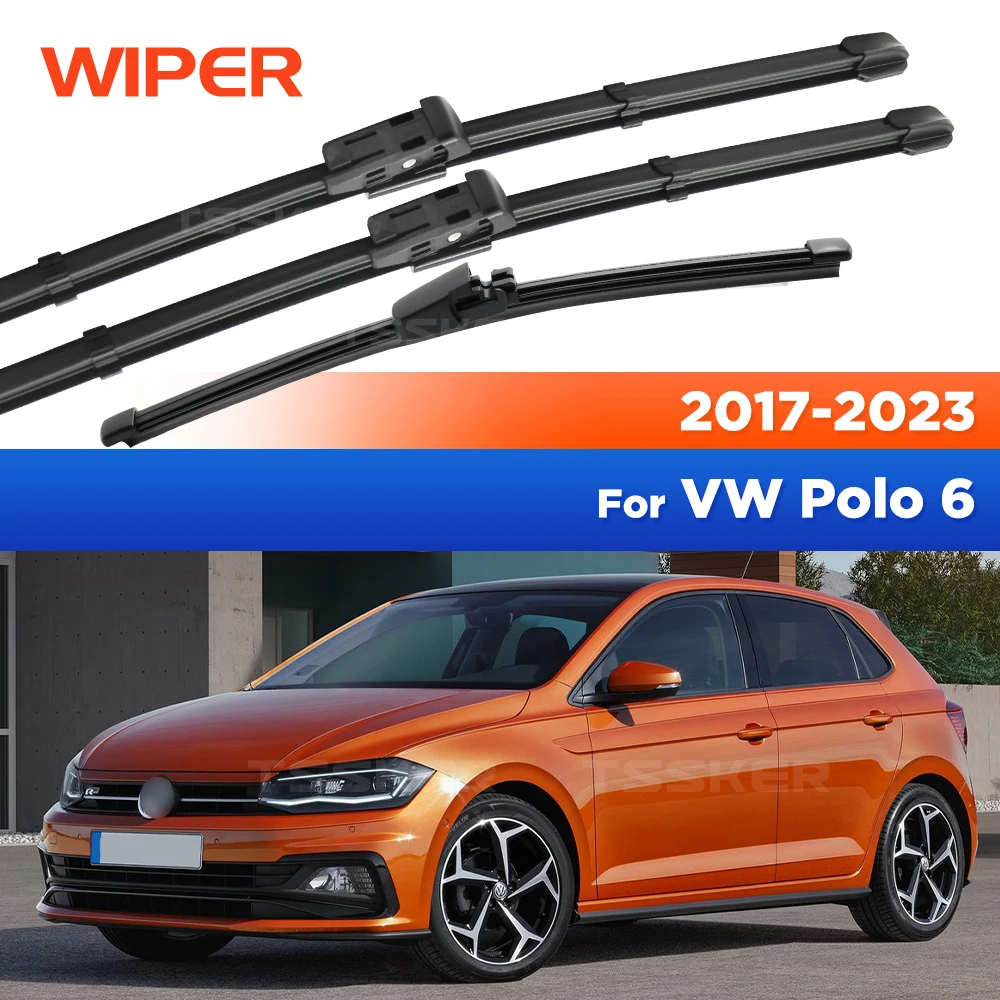 

For Volkswagen VW Polo 6 AW1 BZ1 2017-2023 2018 Wiper Front & Rear Wiper Blades Windshield Windscreen Window Brushes 26"+18"+11"
