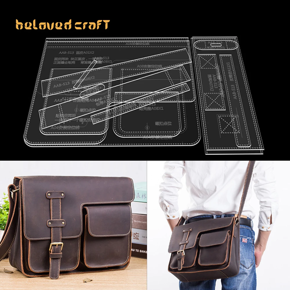 

BelovedCraft-Leather Bag Pattern Making with Acrylic Templates for Men's business single-shoulder crossbody bag