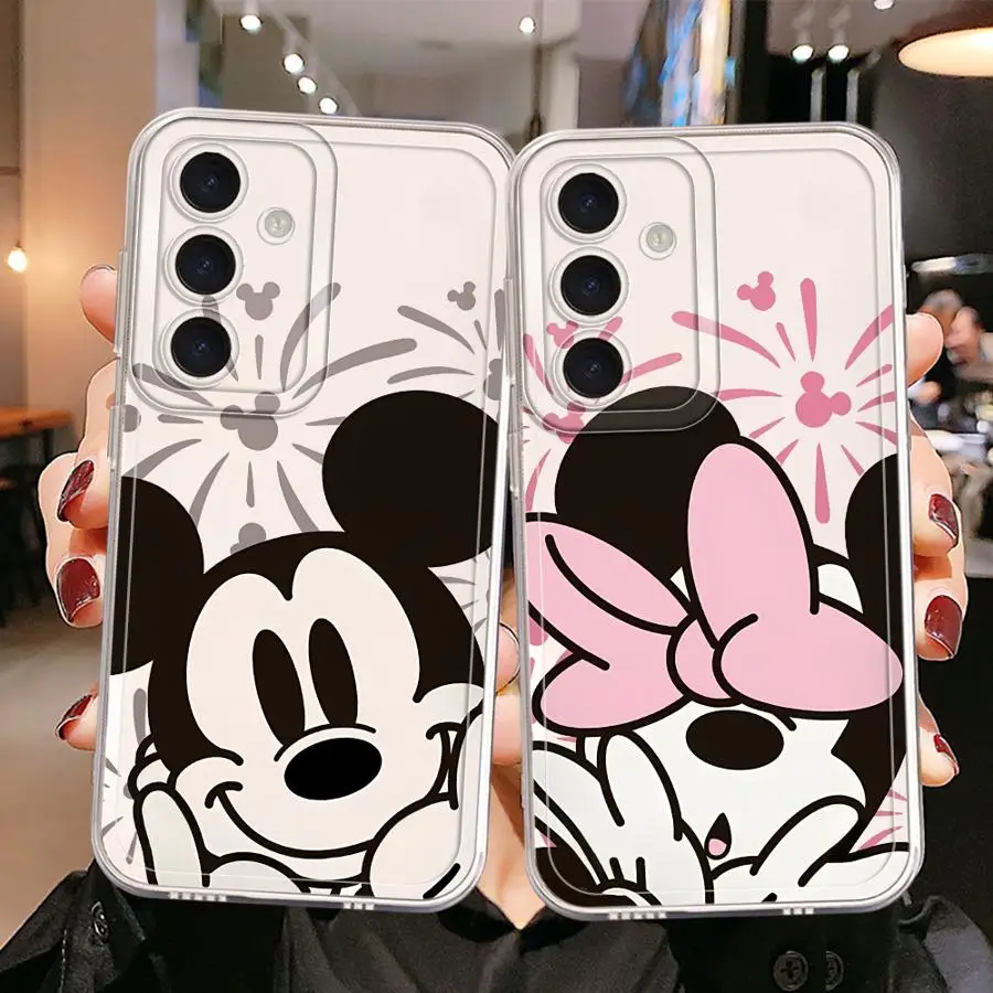 

Transparent Soft Case For Samsung Galaxy A54 A52 A14 A53 A12 A13 A50 A23 A71 A34 A51 A33 Phone Cover Disney Mickey And Minnie