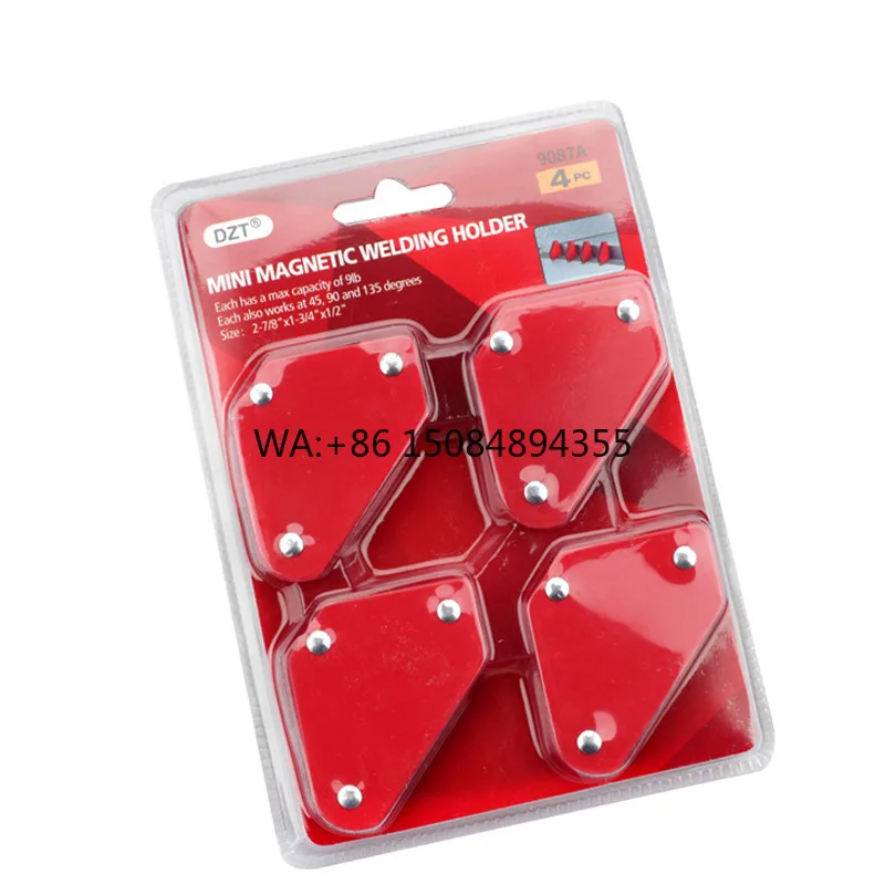 Set of 4pcs 9Lbs Mini Triangular Welding Holder Positioner Fixer Locator Without Switch Magnetic Fixed Angle Tool 9Lb