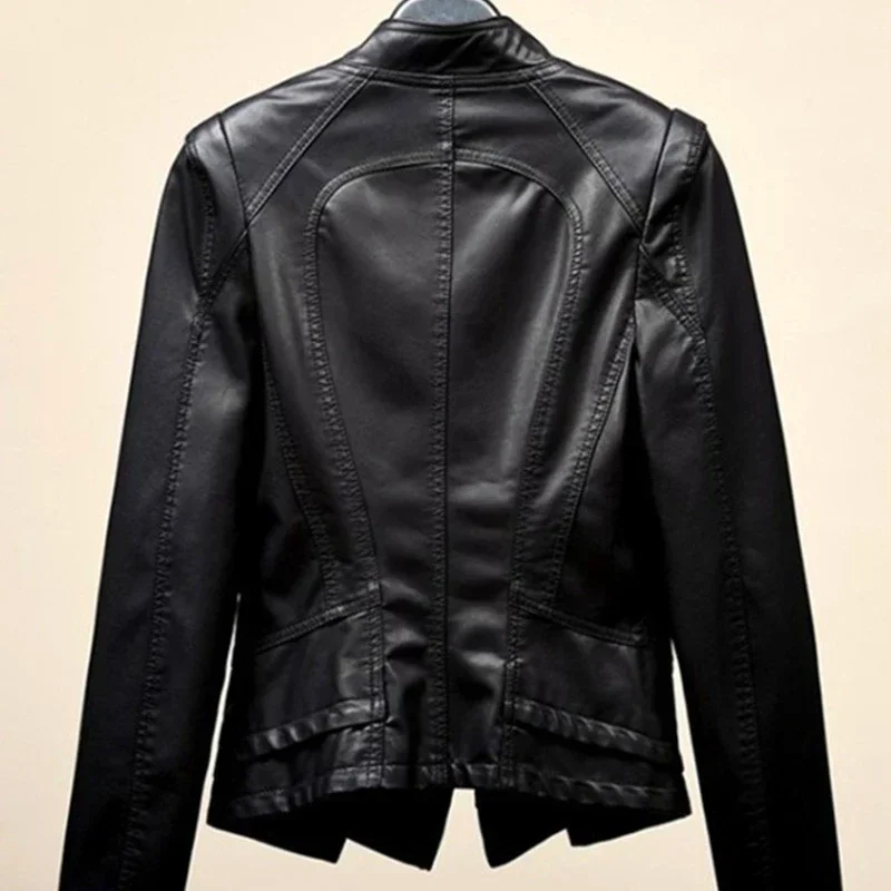 Fashion High Quality Real Women\'s 22 Spring Sheepskin Coat Short Motorcycle Female Jacket Women\'s Coats Mujer Chaqueta FCY408