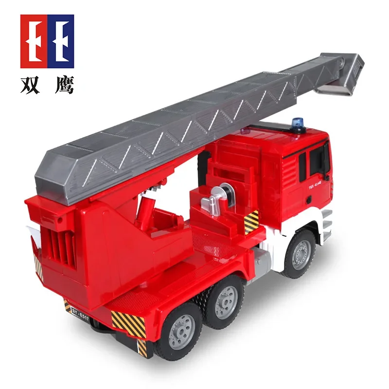 Double E E517 2.4G RC Fire Truck Spray Water 1/20 Remote Control Simulation Lift Cloud Ladder Engineering Vehicle Kids Toys Boy