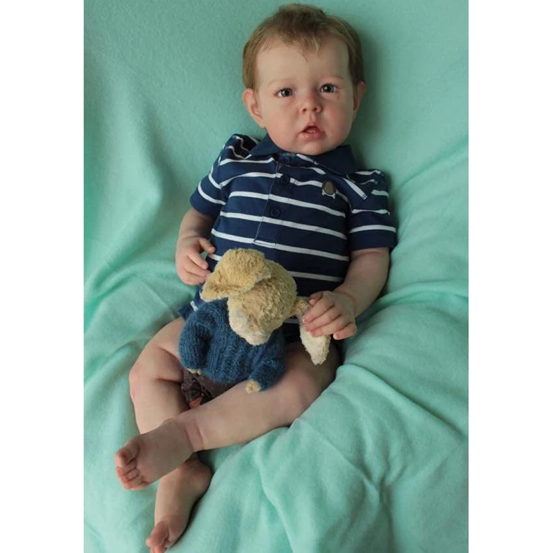 55CM Bebe Doll Reborn Baby Liam Boy Soft Bodied Silicone Doll  Newborn Size High Quality Collectible Art Doll with Accessories