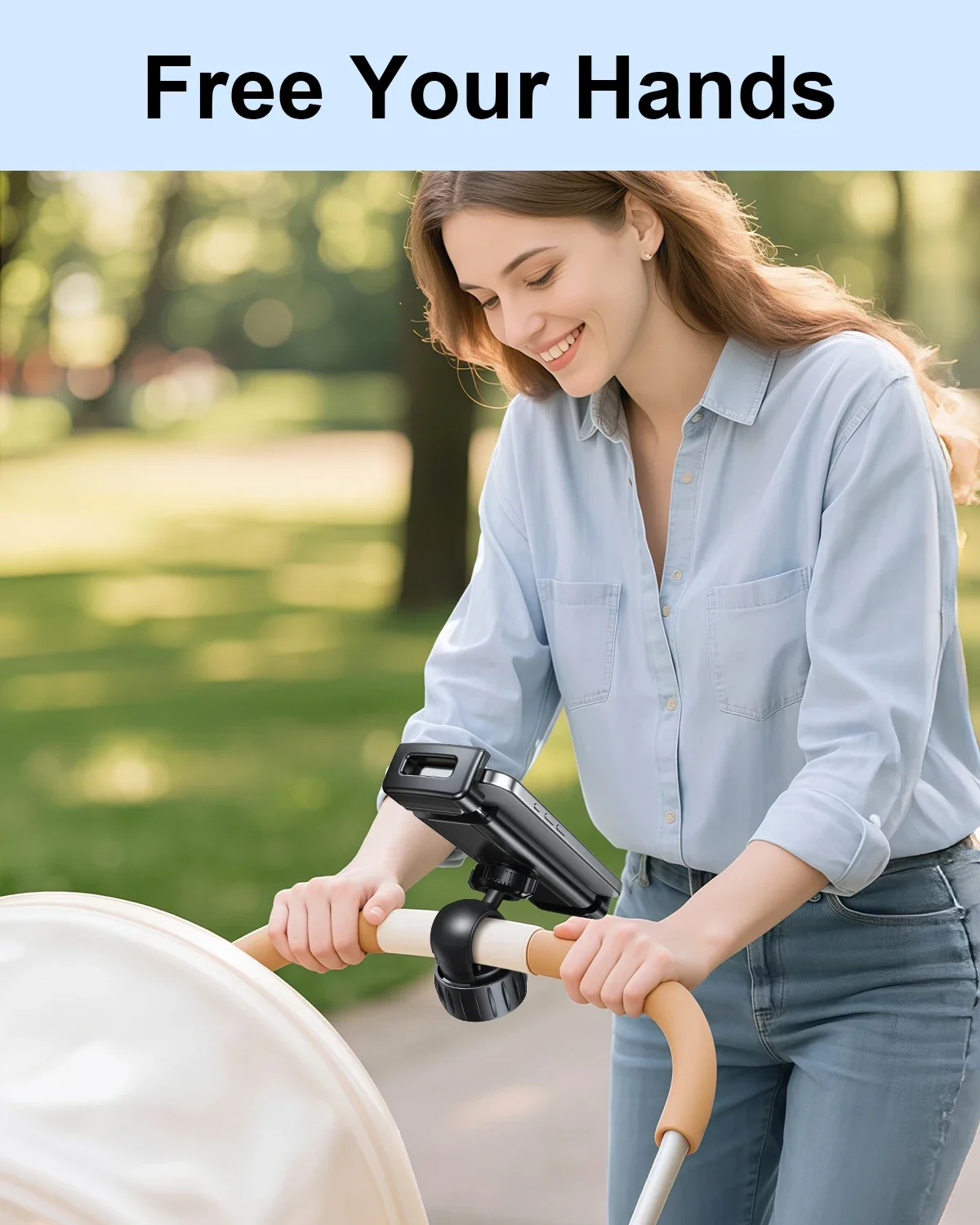 Eary portátil clipe suporte do telefone montagem para carrinho de bebê 360 girar compatível com 4.7-12.9 "polegadas apto para e-bike motocicleta