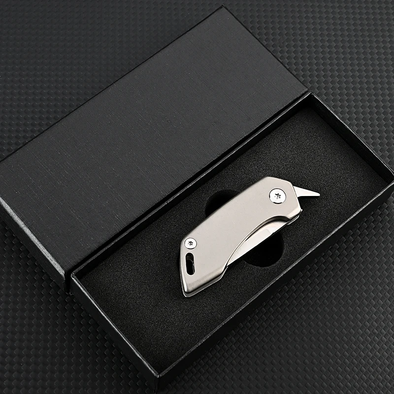NEW Titanium alloy small blade high hardness D2 steel mini folding knife portable keychain unpacking and express delivery knife