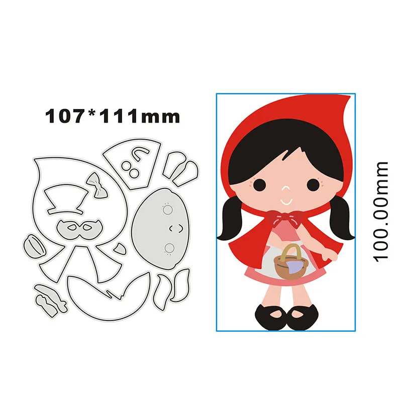 Metal Cutting Dies Stencils Cute Girl for DIY Scrapbooking Decorative Embossing DIY Paper Card Making