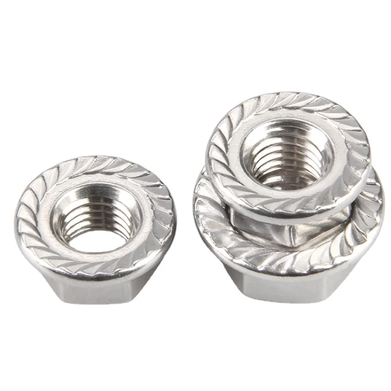 M4 M5 M6 M8 M10 M12 304 baja tahan karat heksagonal konter berulir mur ulir kiri heksagonal kunci bergerigi mur