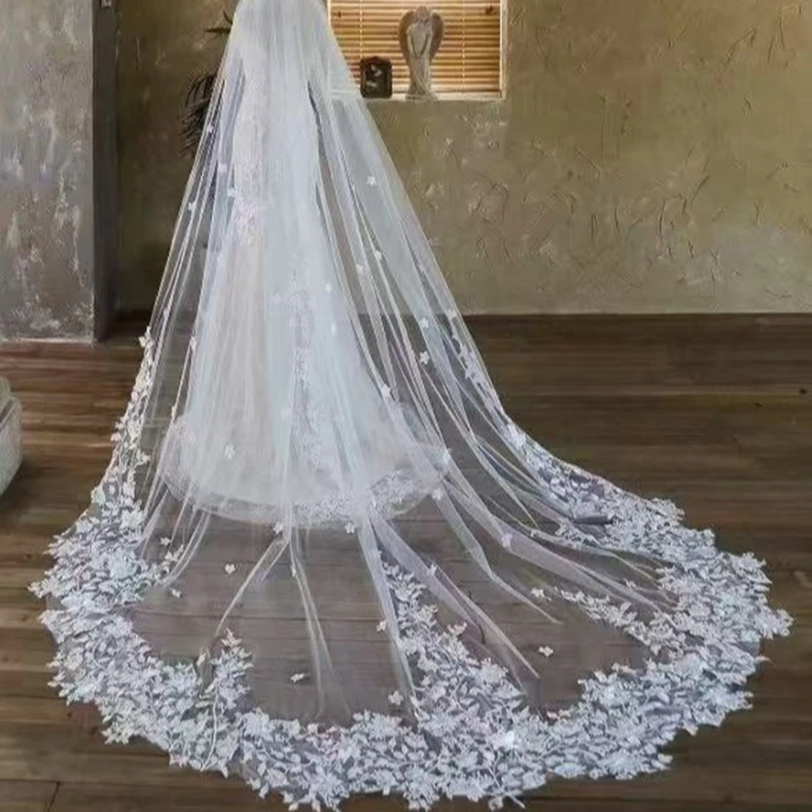 

Новое поступление, белая слоновая кость, 3-метровая свадебная фата для невесты, свадебные аксессуары для невесты, Vestidos de novia, фата