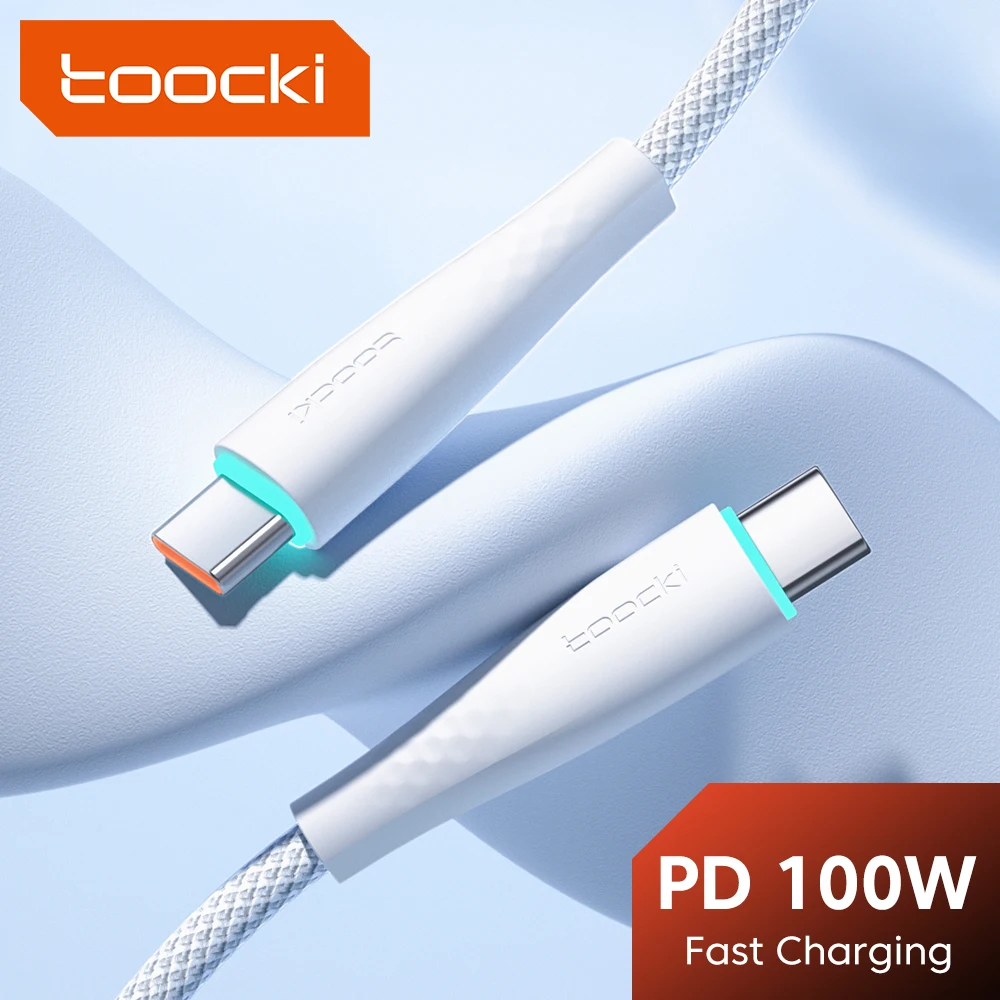 Toocki 5A USB C To Type C Cable 100W PD Fast Charging Wire For Xiaomi Huawei Redmi Oneplus POCO Samsung USB-C Data Cord