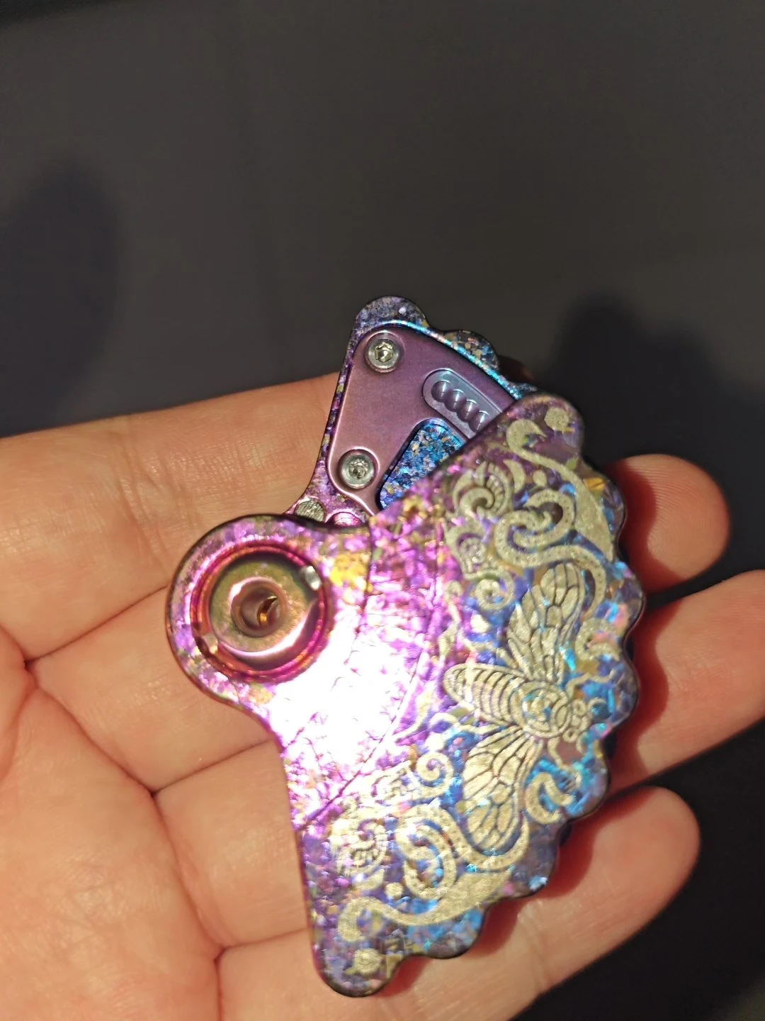 Used EDC cicada titanium alloy ice crystal titanium color decompression toy