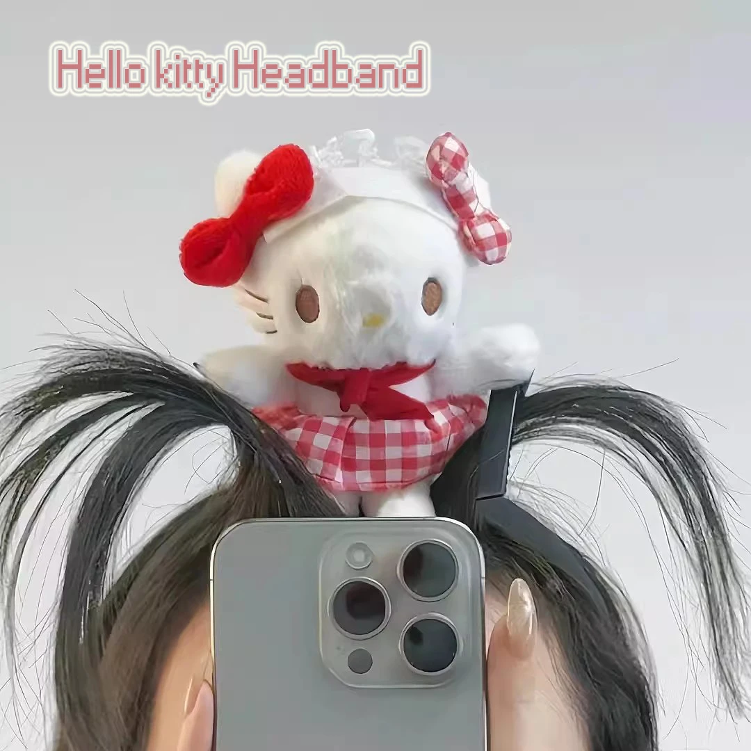 Hello Kitty Hairband Ratatouille Headband Cartoon Plush Doll French Wide-Brimmed Hairpin Photo Headdress Creativity Girl Gift