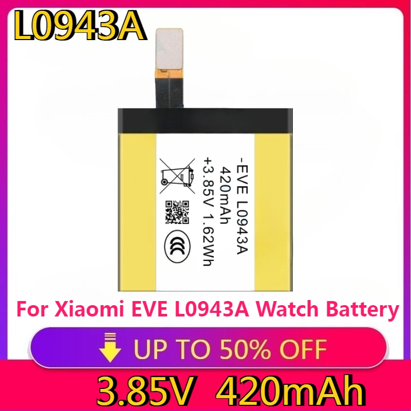 

New High Quality Replaceable Battery EVE-552425GH L0943A 420mAh for Xiaomi EVE L0943A Watch Battery