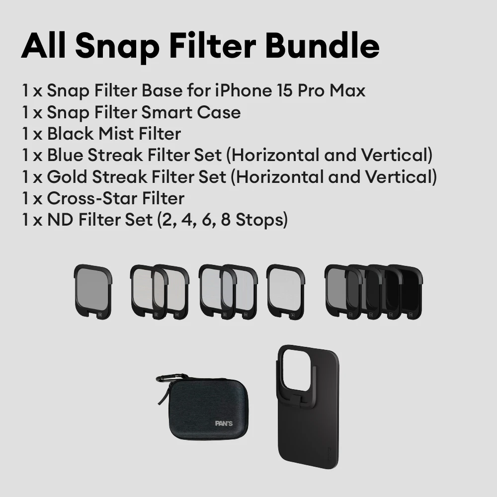 Pan's Scheme Snap Filter Magsafe Filter,ND Filter Set,Black Mist Filter,Blue Streak Filter For iPhone 15Pro/15Pro Max