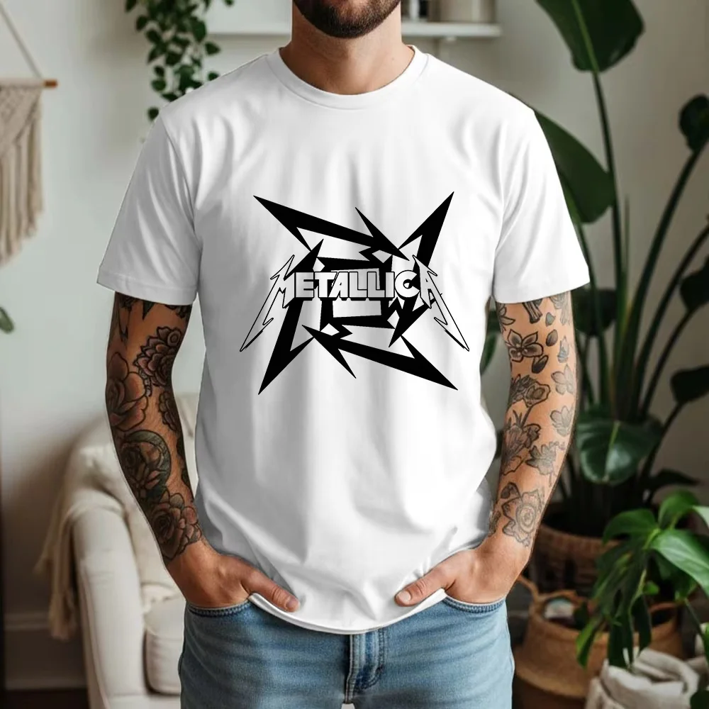 2026 Summer Metallica T-Shirt Metallica Band Heavy Metal Rock Punk Style Men and Women Breathable Short Sleeve T Shirt