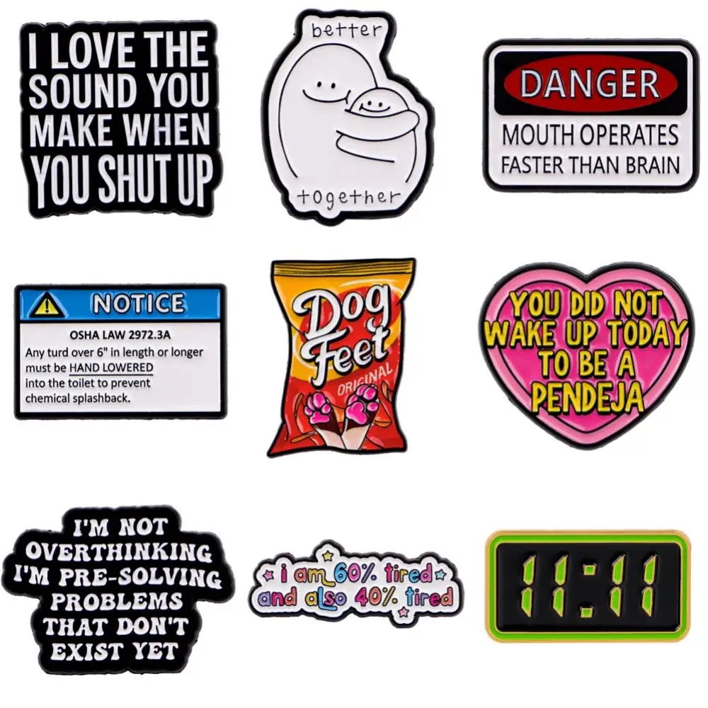 Funny Sarcastic Enamel Pin Humorous Quote Badge for Backpack Hat Lapel Pins 