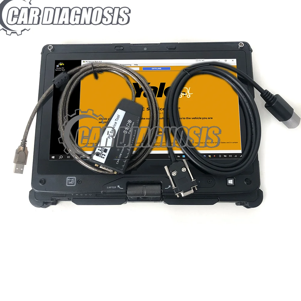 for ya-le hyster PC Service tool with CAN USB interface 5.3 ifak system forklift equipment diagnostic tool sofwtare DTCs+laptop